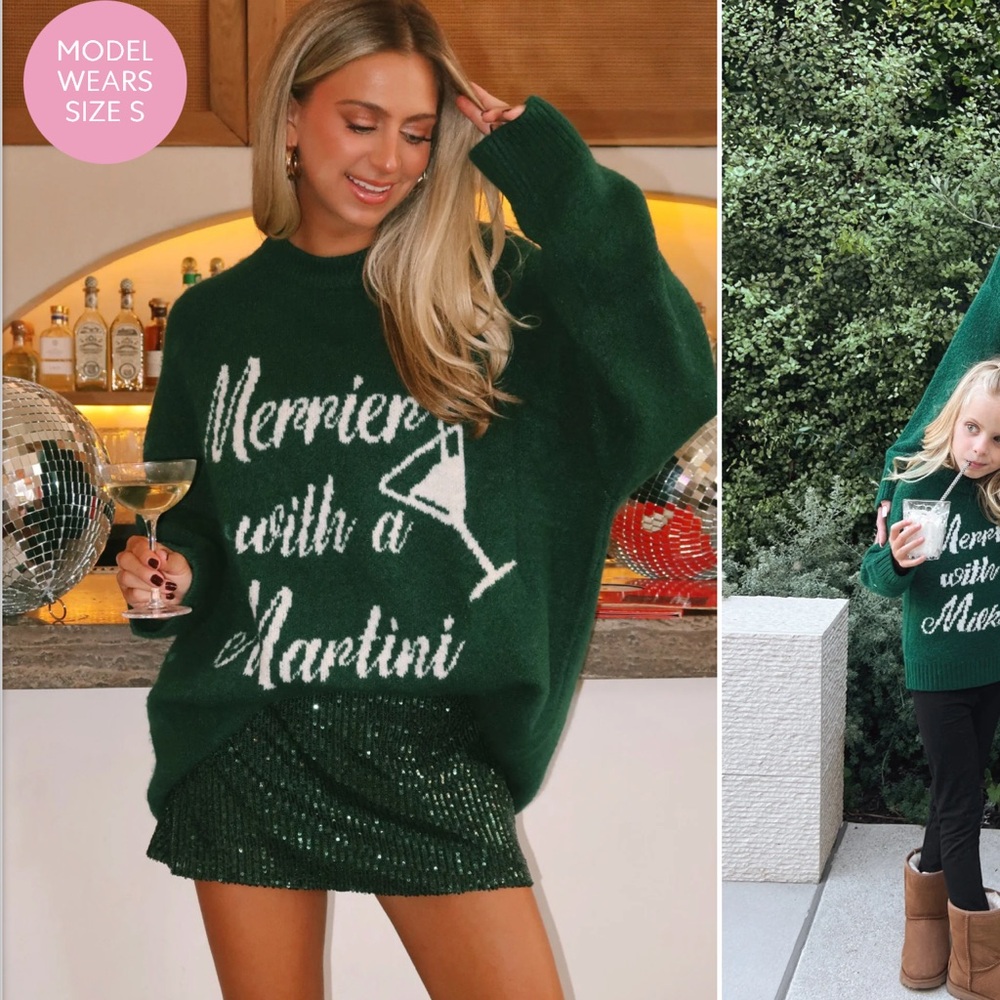 Show Me Your MuMu Festive Green Sweater